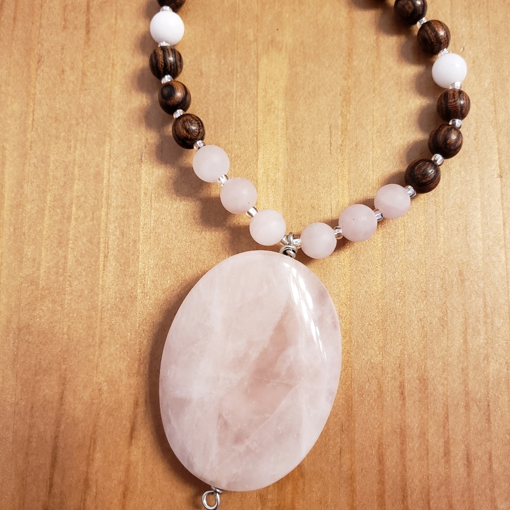 Handmade Sandalwood & Gem 108 Bead Mala Necklaces - Picture 2 of 8